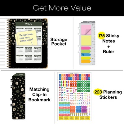 2026 Global Printed Products Big Print 8.5" x 11" Weekly & Monthly Planner, Paperboard Cover, Primrose (LGPRT-CY26-8511-87)