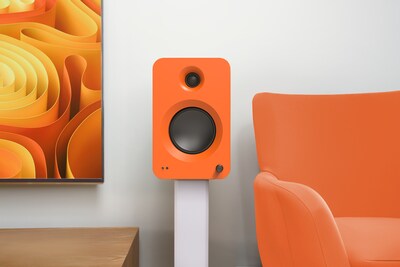 Kanto REN 200W Bluetooth Bookshelf Speakers, Matte Orange, Pair (RENMO)
