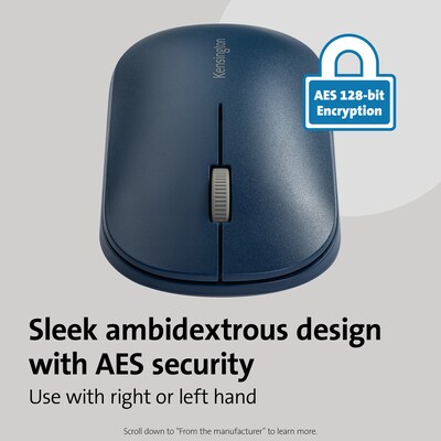 Kensington SureTrack Dual Wireless Ambidextrous Mouse, Blue (K75350WW)