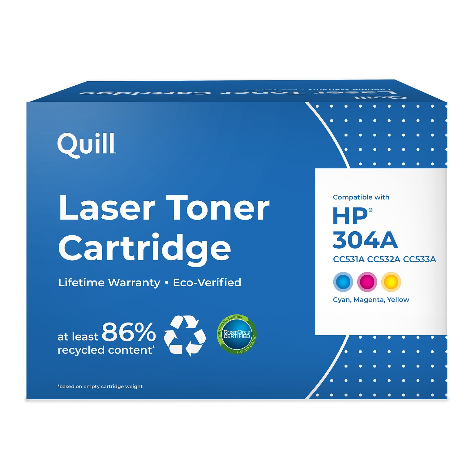 Quill Brand® Remanufactured Cyan/Magenta/Yellow Standard Yield Toner Cartridge Replacement for HP 304A (CF340A), 3/Pack