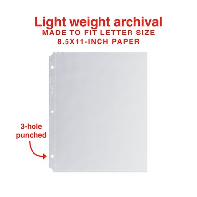 Staples Lightweight Sheet Protector, 8.5" x 11", Clear, 100/Pack (ST63080)