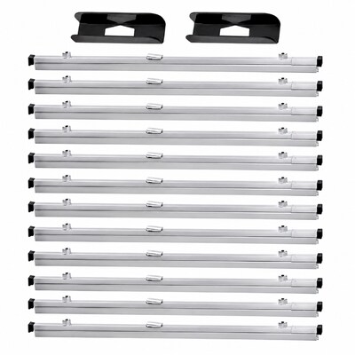 AdirOffice Hanging Clamp Document Holder, 24, Horizontal, Silver Aluminum, 12/Pack (ADI6026--2)