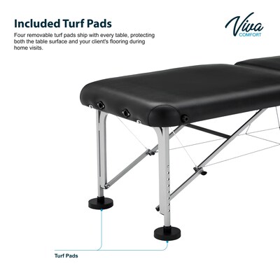 Viva Comfort Align Portable Nylon Treatment Massage Exam Table, 450lbs. Capacity, Black (925-01-BLK-MK)