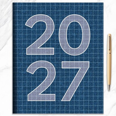 2027 TF Publishing Naval Grid 9" x 11"  Monthly Standard Planner, Paperboard Cover, Multicolored (27-4710)