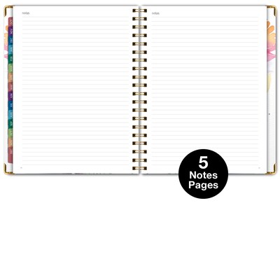 2027 Excello Brands Fashion Planner 8.5" x 11" Calendar Year Weekly & Monthly, Hardcover, Rainbow Floral