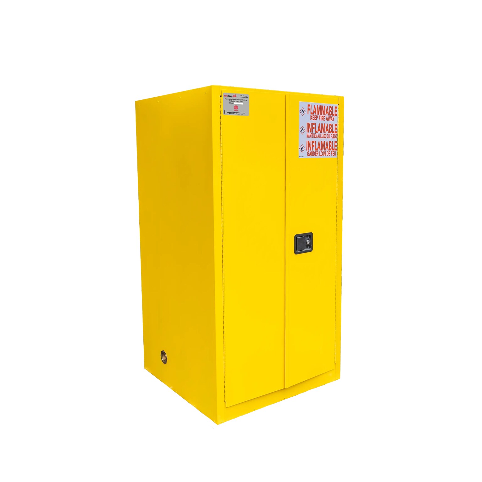 FireKing Flammable Liquids Steel Storage Cabinet, 60 gal, Manual Close, Yellow (SC60-MC-Y)