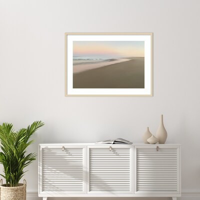 Amanti Art Soft Beach Embrace by JL Design Wood Framed Wall Art Print, 41" x 30" (A42675537347)