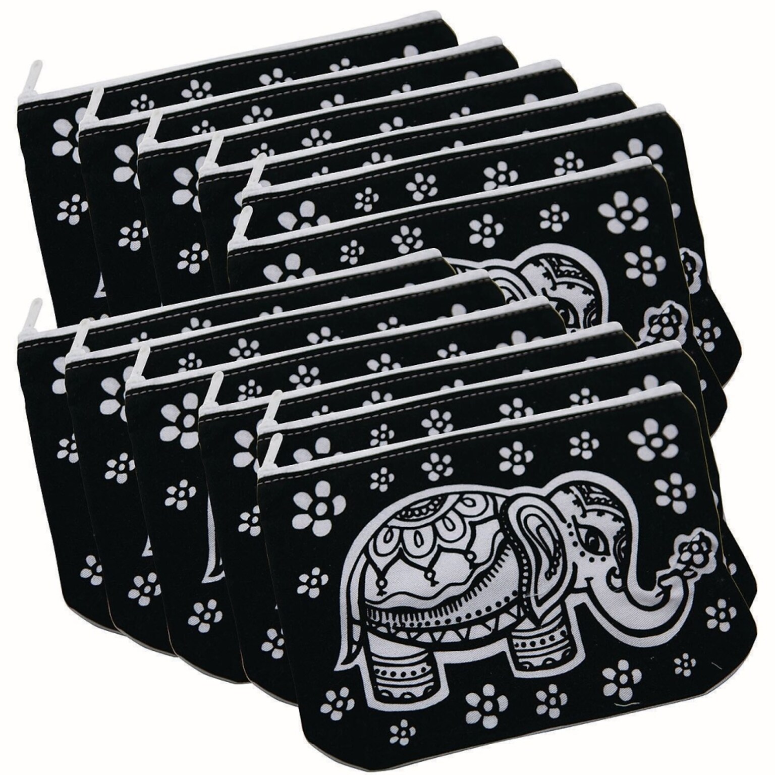 S&S Velvet Art Fabric Elephant Pouch, 12/Pack (PS1462)
