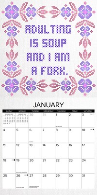 2026 Willow Creek Bitchin' Cross-Stitchin' 12" x 12" Monthly Wall Calendar (50279)