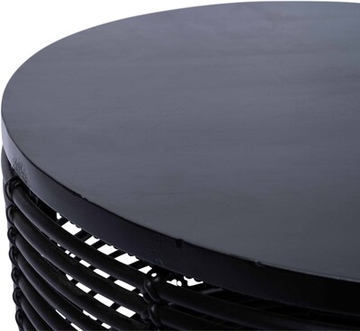 Finch Wyred Hourglass Side Table, Black (FUST10107A)