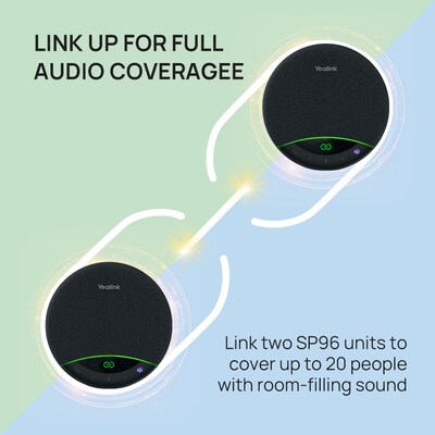 YeaLink SP96 Conference Speaker Phone with Digital Answering, Black (SP96 WITH DONGLE USB-C/A)