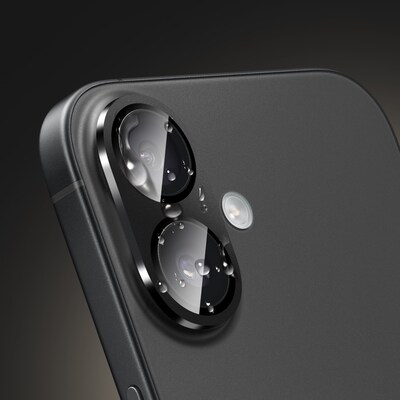 SaharaCase ZeroDamage Glass Camera Lens Protector for Apple iPhone 16/16 Plus, Black (ZD00159)