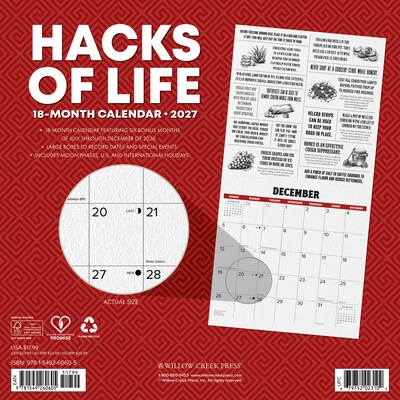 2027 Willow Creek Hacks of Life 12 x 12 Monthly Wall Calendar (60605)