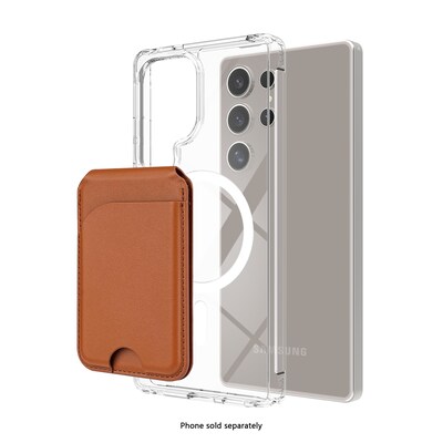 SaharaCase Venture Wallet Case for Galaxy S25 Ultra, Shock Absorbing, Clear/Desert Brown (CP00775)