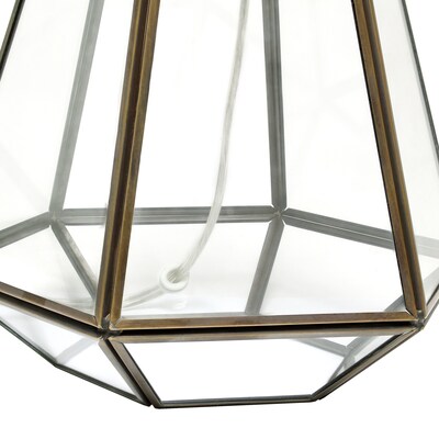 Lalia Home Transparent Triagonal Table Lamp, Brass (LHT-4009-BR)