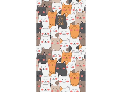 2025-2026 Willow Creek Purrfect 3.5 x 6.5 Monthly Planner, Paper Cover, Multicolor (47095)
