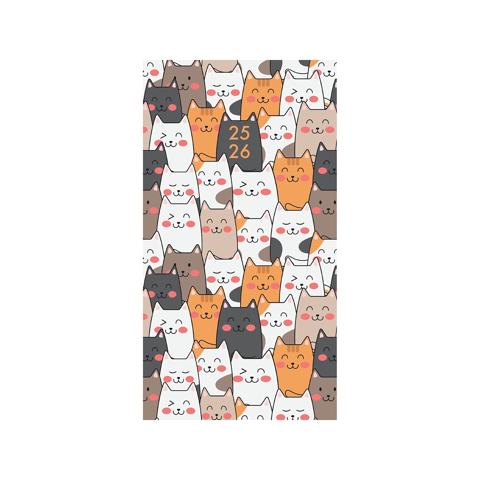 2025-2026 Willow Creek Purrfect 3.5 x 6.5 Monthly Planner, Paper Cover, Multicolor (47095)