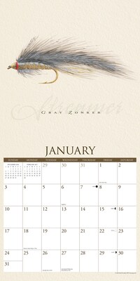 2027 Willow Creek Art of the Fly 12" x 12" Monthly Wall Calendar, Assorted Colors (58831)