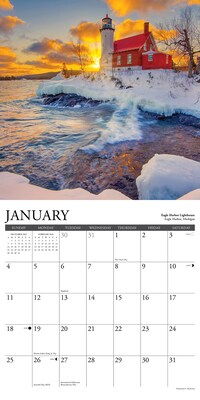 2026 Willow Creek Lighthouses of the Great Lakes 12" x 12" Monthly Wall Calendar (51795)