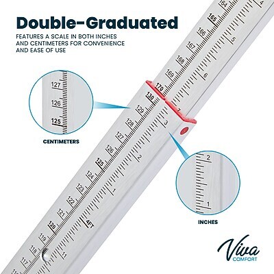 Viva Comfort Wall Mountable Stadiometer Height Measuring Rod, White (ADIME907-02-MK)