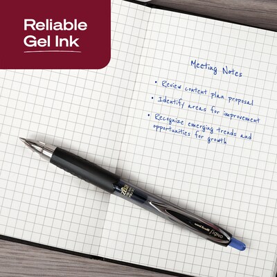uniball 207 Retractable Gel Pens, Ultra Micro Point, 0.38mm, Blue Ink, 12/Pack (1790923)