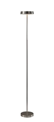 Adesso Mira 55 Brushed Steel Cordless LED Floor Lamp with Disc-Shaped Shade (2612-22)