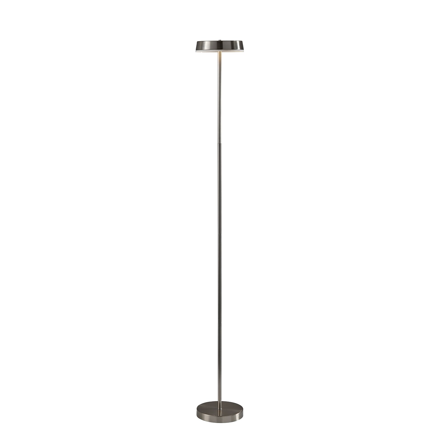 Adesso Mira 55 Brushed Steel Cordless LED Floor Lamp with Disc-Shaped Shade (2612-22)