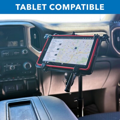 Mount-It! 19.68" x 4.25" Steel Adjustable Vehicle Laptop Mount with Universal Base, Black (MI-528)