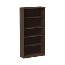 Alera Valencia Series Bookcase, Five-Shelf, 31 3/4w X 14d X 65h, Espresso (ALEVA636632ES)