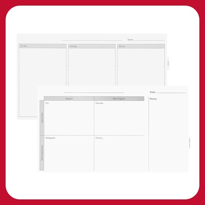 TRU RED™ Templated Magnetic Glass Dry-Erase Whiteboard, 3' x 2' (TR62139)