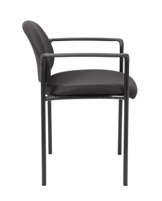 Boss® B9501 Series Fabric Stacking Chairs With Arms; Black