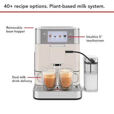 KitchenAid 2-Cups Pump/Automatic Espresso Machine, Porcelain White (KES8558PL)