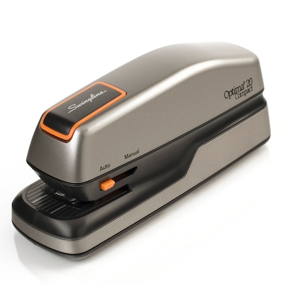 Swingline Optima 20 Compact Electric Handheld Stapler, 20-Sheet Capacity, Staples Included, Gray/Sil