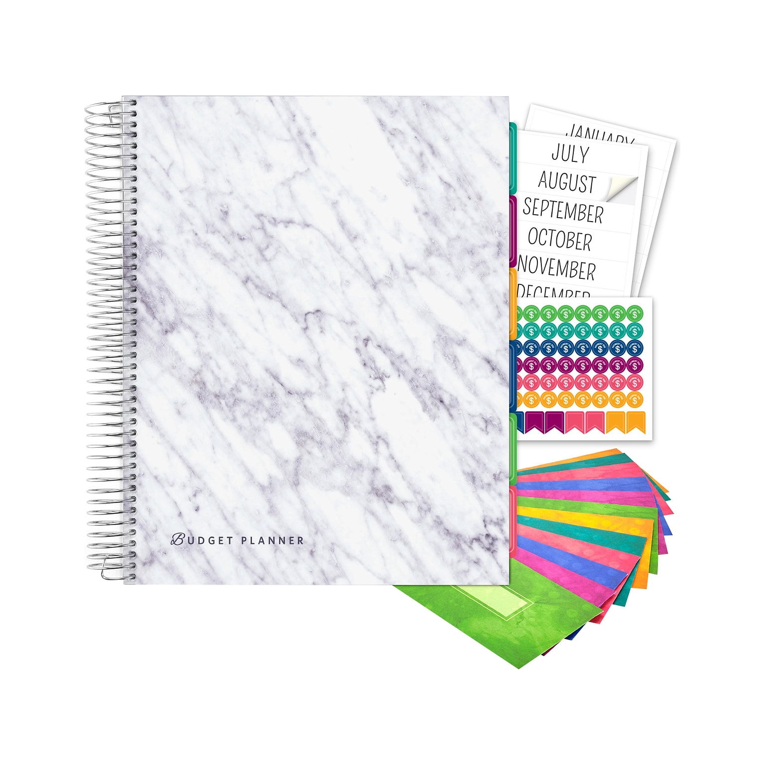 Global Printed Products 8.5 x 11 Budget Planner & Monthly Bill Organizer, Paperboard Cover, Gray/White (GPP-0073)