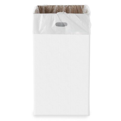 Gritt Commercial 30-Gallon Corrugated Cardboard Trash Can and Recycling Container, White, 4/Carton (GRI520-30G-4)