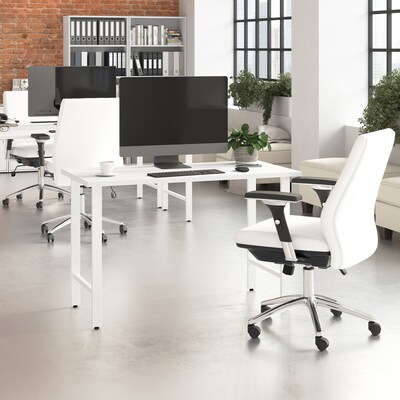 Bush Business Furniture Hustle 48"W Computer Desk with Metal Legs, White (HUD148WH)