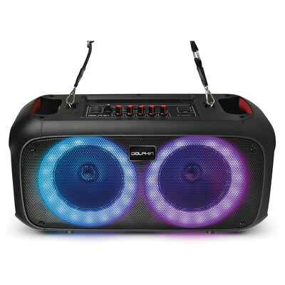 Dolphin Audio Bluetooth Portable Party Speaker with Lights, Black (SP-2600RBT)
