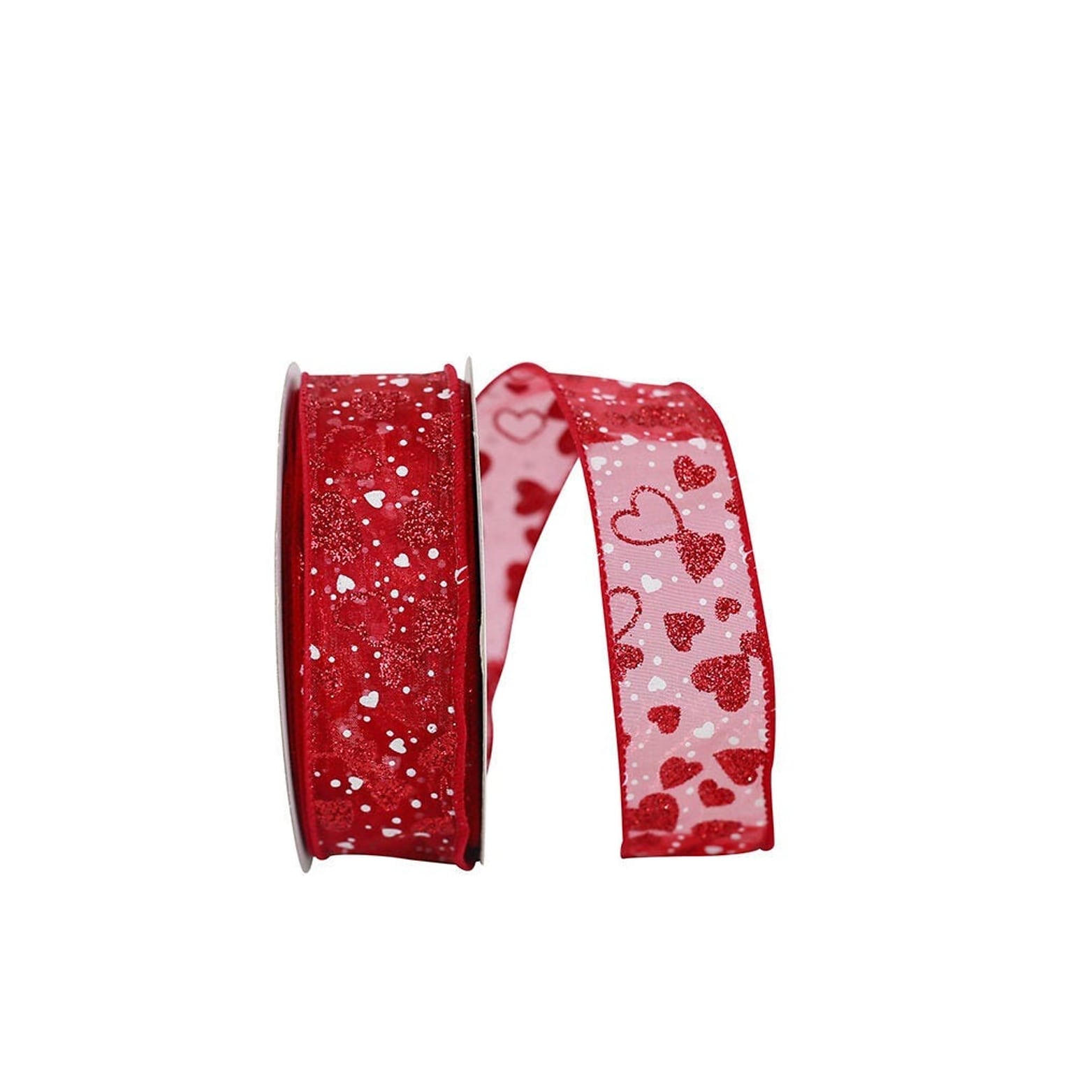 JAM Paper Red with White Hearts Ribbon, (52640340648)