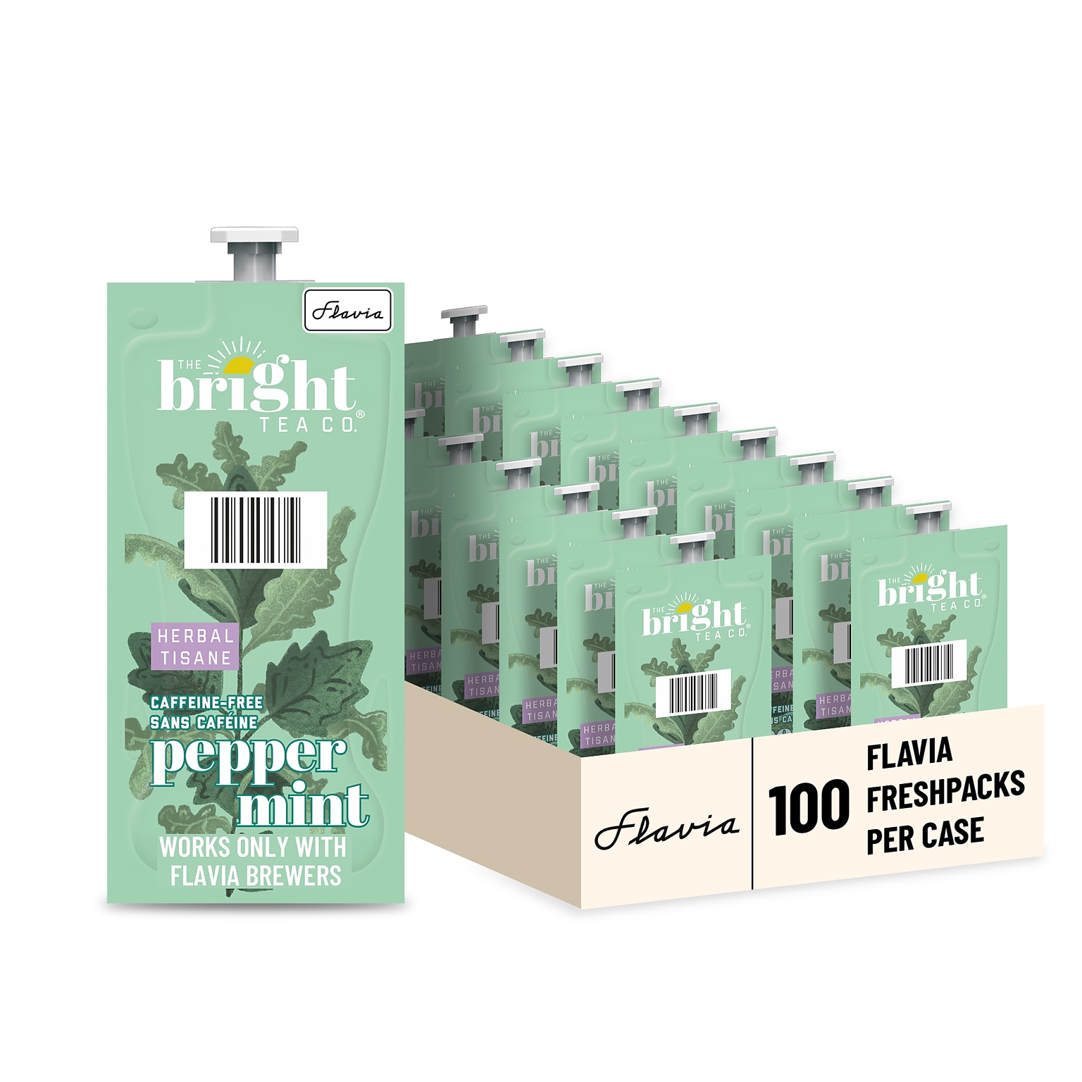 The Bright Tea Co. Peppermint Tea, Flavia Freshpacks, 100/Carton (MDRB505)