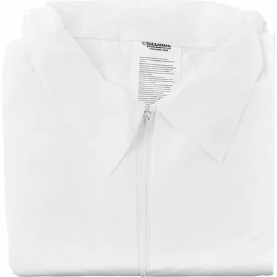 Global Industrial Disposable Microporous Coverall, Elastic Wrists/Ankles, WHT, Large, 25/Case (708189L)