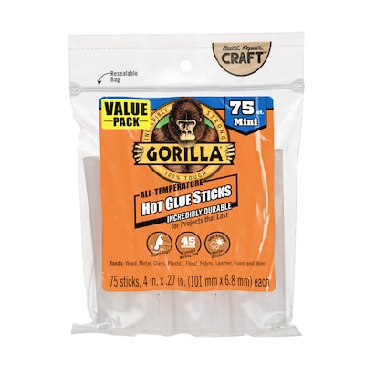 Gorilla Glue Sticks, Clear/Opaque, 75/Pack (3027502)