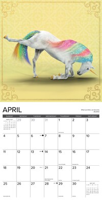 2027 Willow Creek Unicorn Yoga 12" x 12" Monthly Wall Calendar, Assorted Colors (62746)