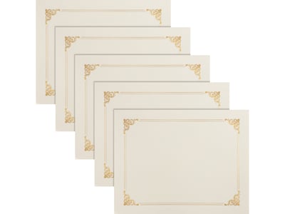 Better Office Certificate Holders, 8.75 x 11.25, Ivory/Gold, 25/Pack (65250-25PK)