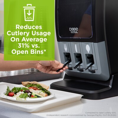 Dixie Ultra SmartStock Series-T Plastic Tri-Tower Cutlery Dispenser, Black (DUSSTDSP3)
