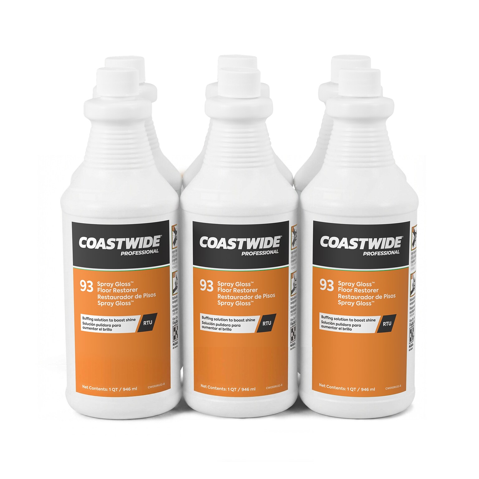 Coastwide Professional Floor Finish and Sealer Spray Gloss, 0.95L, 6/Carton (CW585032-A)