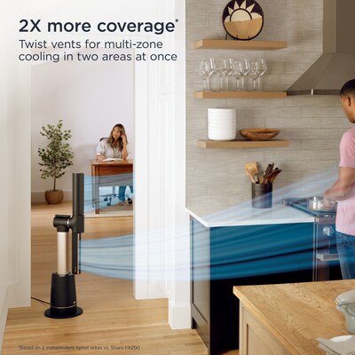 Shark TurboBlade Oscillating Floor Fan, 10 Speed, Charcoal (TF202S)
