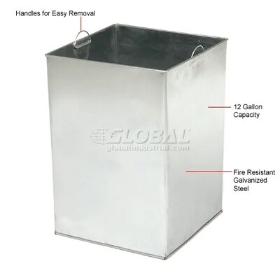 Global Industrial Stone Panel Trash Sand Urn, 12 Gallon Capacity, 13-1/2"W x 13-1/2"D x 32"H, Gray (239577GY)
