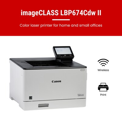 Canon imageCLASS LBP674Cdw II Wireless Color Print-Only Laser Printer, Best for Office (7186C006)