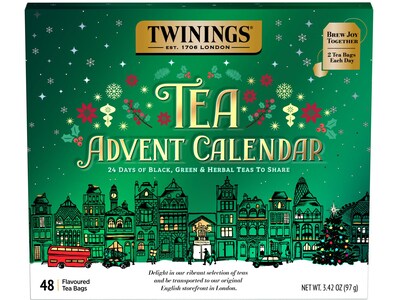 Twinings Tea Advent Calendar Assorted Tea Bags, 48/Box (F18323)