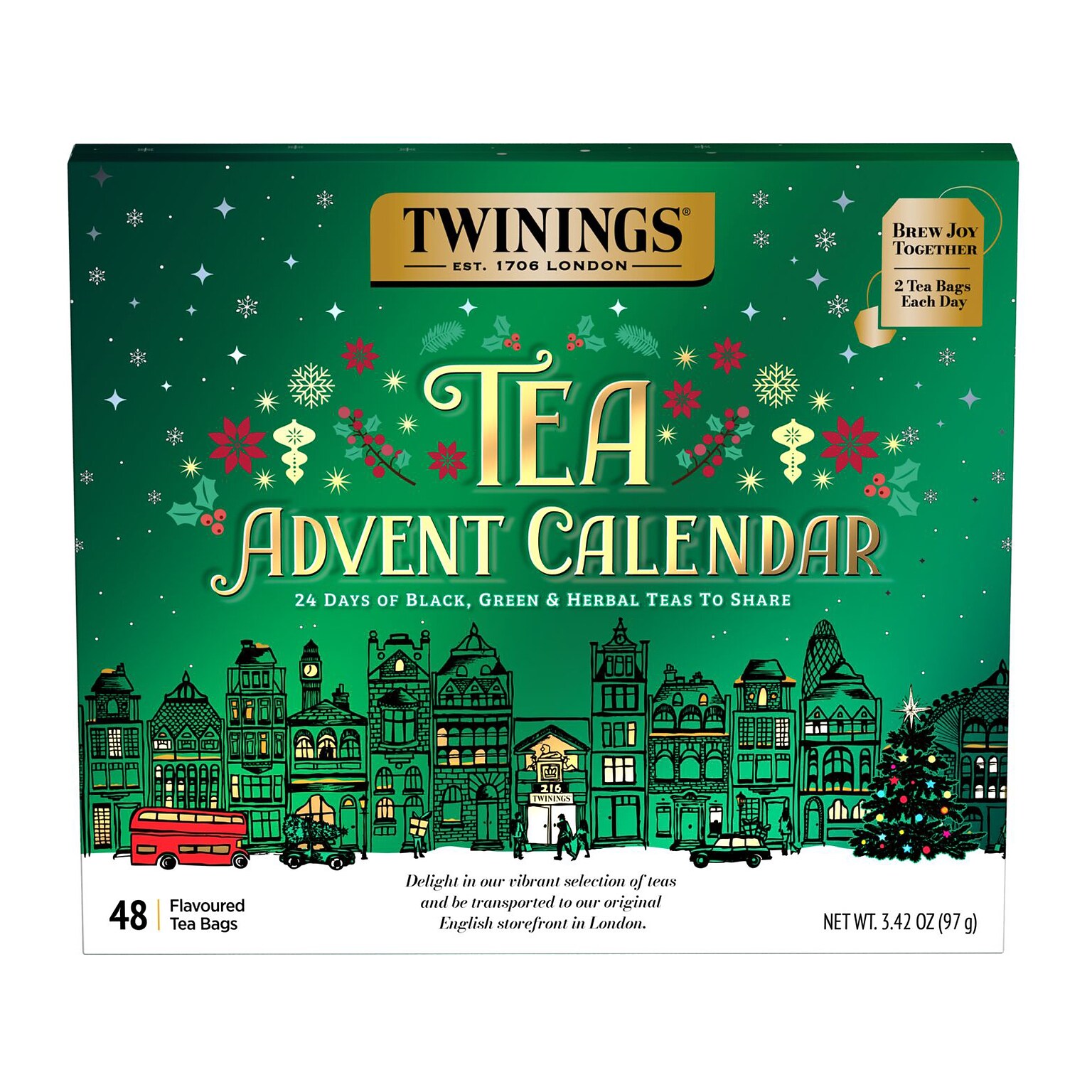 Twinings Tea Advent Calendar Assorted Tea Bags, 48/Box (F18323)